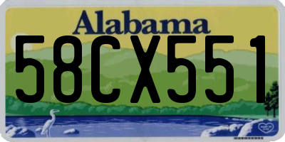 AL license plate 58CX551