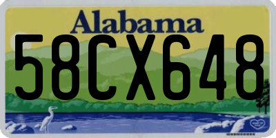 AL license plate 58CX648