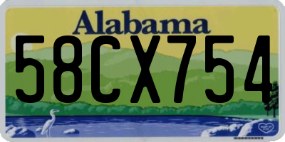 AL license plate 58CX754
