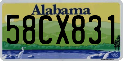 AL license plate 58CX831