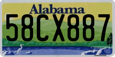 AL license plate 58CX887