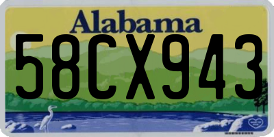 AL license plate 58CX943