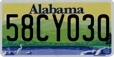 AL license plate 58CY030