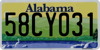 AL license plate 58CY031