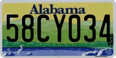 AL license plate 58CY034