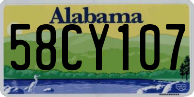 AL license plate 58CY107