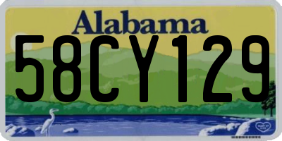 AL license plate 58CY129