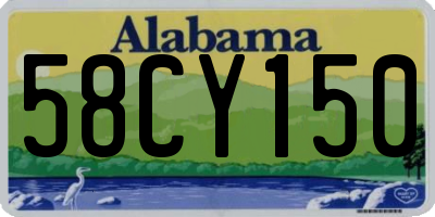 AL license plate 58CY150