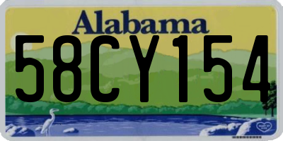 AL license plate 58CY154