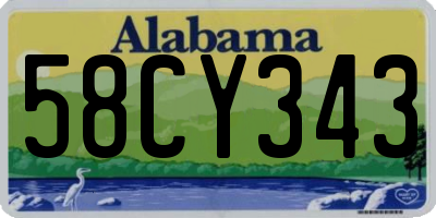 AL license plate 58CY343