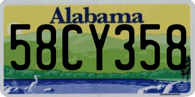 AL license plate 58CY358