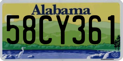 AL license plate 58CY361