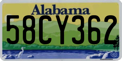 AL license plate 58CY362