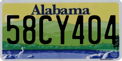 AL license plate 58CY404
