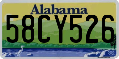 AL license plate 58CY526