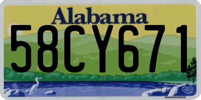 AL license plate 58CY671
