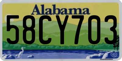 AL license plate 58CY703