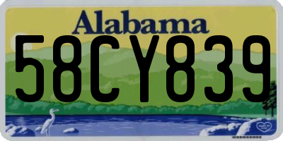 AL license plate 58CY839