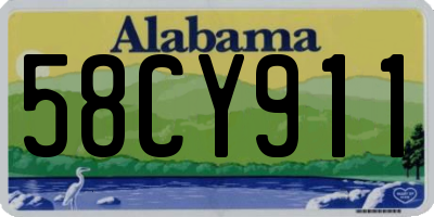 AL license plate 58CY911