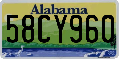 AL license plate 58CY960