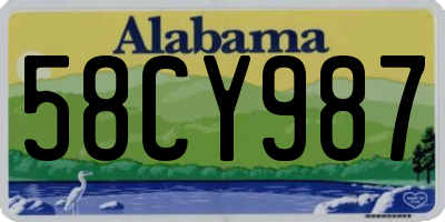 AL license plate 58CY987