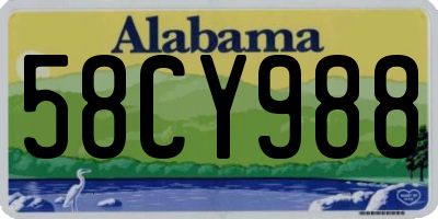 AL license plate 58CY988
