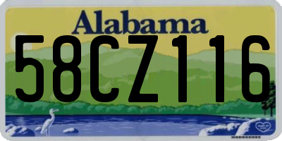 AL license plate 58CZ116