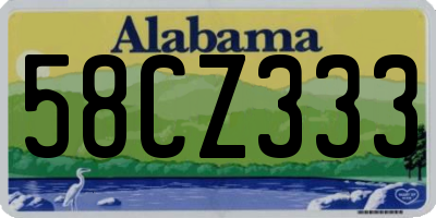 AL license plate 58CZ333