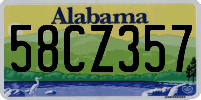 AL license plate 58CZ357