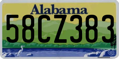 AL license plate 58CZ383