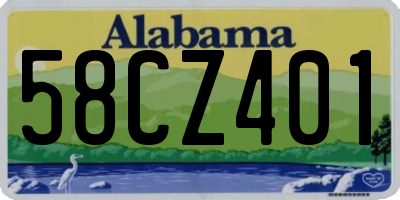 AL license plate 58CZ401