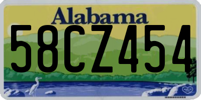 AL license plate 58CZ454