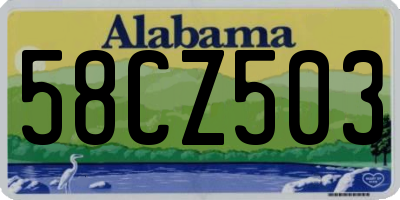 AL license plate 58CZ503