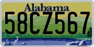 AL license plate 58CZ567