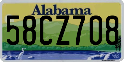 AL license plate 58CZ708