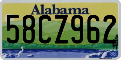AL license plate 58CZ962