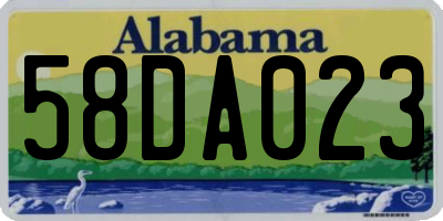 AL license plate 58DA023