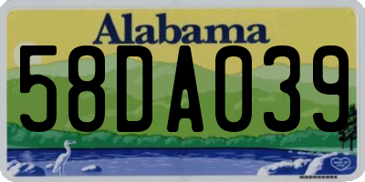 AL license plate 58DA039