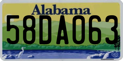 AL license plate 58DA063