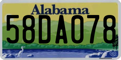 AL license plate 58DA078