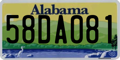AL license plate 58DA081