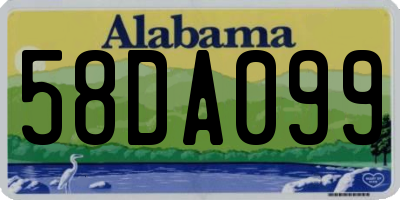 AL license plate 58DA099
