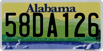 AL license plate 58DA126
