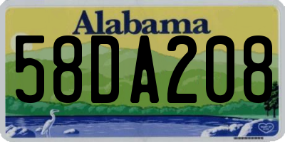 AL license plate 58DA208