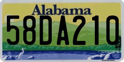 AL license plate 58DA210