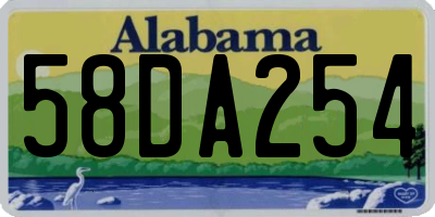 AL license plate 58DA254
