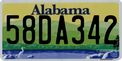 AL license plate 58DA342