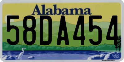 AL license plate 58DA454