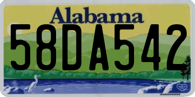 AL license plate 58DA542