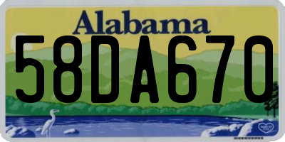 AL license plate 58DA670